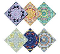 CREATCABIN 6 chiffon Nettoyage pour Lunettes Microfibre Multicolore à Motif Floral Doux et Réutilisable Idéal pour Lunettes Objectifs D'Appareil Photo Écrans D'Ordinateurs Portables Téléphones 16x16cm