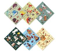 CREATCABIN 6 Chiffon Nettoyage pour Lunettes Microfibre Réutilisable Épais Doux Motif Animaux Livres Lavable pour Lunettes Objectifs D'Appareil Photo Écrans D'Ordinateur Portable Ou Téléphone Cadeau