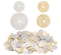 CREATCABIN 600pcs Perles Heishi en Laiton 2 Couleurs 2 Taille 6mm 8mm Rondes Plates Entretoises en Métal Perles Pièces Disque en Acier Inoxydable pour Bracelet Collier Boucle d'oreille Fabrication de
