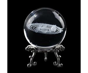 CREATCABIN 60mm Boule Cristal sphères Verre Clair Scintillant réfléchissant avec Support Artisanal Photographie Accessoire pour Fortune telleur Coups Magiques élégant décor Maison 6x6cm Univers