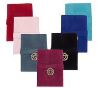 CREATCABIN 7 Pièces Ensemble Sacs Cartes Tarot Velours,Support Rangement pour Tarot,Pochettes Tissu Tarot,Porte-Cartes avec Pendentifs Étoiles pour Cartes Tarot,Cartes Jouer Oracle Deck,Noir,Bleu,Rose