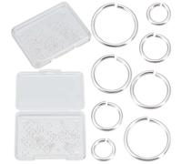 CREATCABIN 80pcs Anneaux Saut Ouverts 925 Petits Connecteurs Argent Sterling 4 Tailles avec Récipient Plastique Anneau Saut Charme Rond Vrac pour Bijoux Artisanat Bracelet d'oreille 3mm 4mm 5mm 6mm