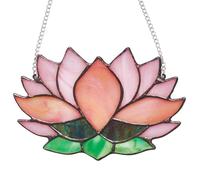 CREATCABIN Attrape Soleil en Forme Lotus à Suspendre pour Fenêtre Acrylique Panneau Fenêtre Verre Décoration Murale en Forme Fleur Lotus Attrape Soleil Cadeau pour Maman Femme Cuisine Salon 9.4x15cm