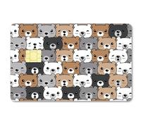 CREATCABIN Autocollant en Forme d'ours pour Carte de Crédit,de Débit,de Carte Bancaire,Protection Amovible,Imperméable,Anti-Rayures,sans Bulle,Fin pour Carte de Transport,186.3x137.3mm