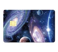 CREATCABIN Autocollant Galaxy pour Carte de Débit et de Crédit Autocollant Protection Personnalisé pour Carte Bancaire Étanche Anti-Rayures sans Bulle Mince Transport EBT 186x137mm