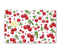CREATCABIN Autocollant Peau Cerise, Couvrant Personnalisation Crédit Débit Bancaire, Enveloppe Amovible Imperméable sans Bulle Mince 186x137mm