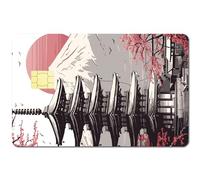 CREATCABIN Autocollant pour Carte de Crédit avec Paysage Japonais-Pagode de Montagne-Autocollant Protection pour Carte Bancaire Personnalisé-Étanche-sans Bulle-Mince pour Carte Cadeau Clé-18.6x13.7cm