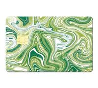 CREATCABIN Autocollant pour Carte de Crédit Ondulé Couvrant Le Marbre Vert,Autocollant de Protection pour Carte Bancaire,Étanche,sans Bulle,Fin -Clé Transport EBT 186x137mm