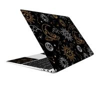 CREATCABIN Autocollant pour Ordinateur Portable Black Sun Moon Autocollant pour Netbook Ordinateur Portable 12" 13" 13.3" 14" 15" 15.4" 15.6pouces Housse Protection