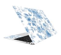 CREATCABIN Autocollant pour Ordinateur Portable Fleurs Bleues Autocollant pour Netbook Ordinateur Portable 12 13 13.3 14 15 15.4 .6 Pouces Housse Protection