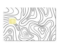 CREATCABIN Autocollants Carte Crédit Forme Topographie Minimaliste,Couverture Carte Débit Personnalisée,Autocollants Amovibles Vinyle Carte Autocollant Blanc Sans Bulle pour Décoration Carte,186x137mm