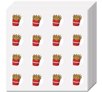 CREATCABIN Autocollants Frites, 128pcs, Rouge, Étanche, Plastique, Véhicule, 15x15cm, Nourriture, Caricature, Usage Unique, Outdoor, Stickers Frites, Planificateur, Carnet, Notes, Scrapbook