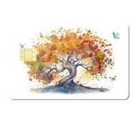 CREATCABIN Autocollants Peau Carte d'arbre Vie EBT Crédit Débit Transport Clé Carte Peau Couverture Carte Étanche Autocollants Personnalisation Protection Carte Bancaire pour Décor Carte 186x137mm