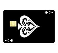 CREATCABIN Autocollants pour Cartes de Débit Playing Ace en Vinyle Imperméable Noir - Protection Amovible Personnalisable Anti Plis pour Décoration de Cartes Bancaires 186x137mm