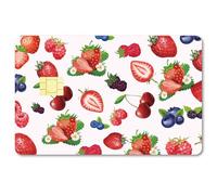 CREATCABIN Autocollants pour Cartes de Fruits,Fraises,Imperméables,pour Carte de Crédit,Carte Bancaire,Protection de Peau,Couverture Crédit,Amovibles,sans Bulles,Fins pour Carte Transport 186x137mm