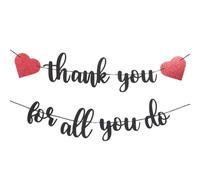 CREATCABIN Bannière Remerciement pour Tout Ce Que Vous Faites Bannières Thanksgiving Décorations Papier Noir pour Personnel Collègues Guirlande Suspendue Enseignant Infirmière Médecin Fournitures