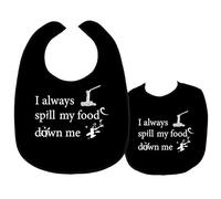 CREATCABIN Bavoirs Adultes Manger ImperméabLavabProtecteurs Vêtements Toile Réutilisable Salle Manger Noir pour Femmes Âgées Hommes Hôpital 60x45cm Je Renverse Toujours Ma Nourriture Vers Bas de Moi