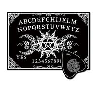 CREATCABIN Bois Spirit Board Pendule Board Bois Talking Boards avec Planchette Dowsing Divination Kit Jeu Spirit Hunt Métaphysique Message Décor pour Wicca Pagan 30 x 21 cm inch-Sun Moon