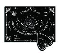 CREATCABIN Bois Spirit Board Pendule Board Bois Talking Ouija Boards with Planchette Black Dowsing Divination Game Kit Spirit Hunt Metaphysical Message cor for Wicca Pagan 11.8 x 8.3 inch-Crystal