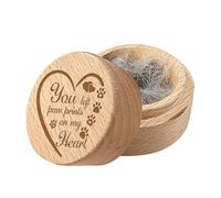 CREATCABIN Boîte Souvenir Bois pour Poils d'animaux Boîte Commémorative Forme Cœur Conteneur pour Cendres Poils Chien Chat Petite Urne Commémorative pour Condoléances pour Dents Ongles Cendres 5x4cm