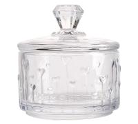 CREATCABIN Bonbonnière en Verre Transparent avec Couvercle Motif Cœur en Cristal pour Décoration de Buffet Cuisine Mariage Maison Bureau 7.3x6.75cm