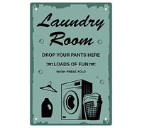 CREATCABIN Buanderie Signe Vintage Cheval Tin Signs Funny Metal Tin Sign Wall Art Garden House Plaque pour Maison Jardin Cuisine Bar Pub Salon Bureau Garage Poster Plaque 8 x 12inch