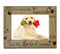 CREATCABIN Cadre Photo Commémoratif Chien Bois Animaux Compagnie-Présentoir Gravé-Cadre Photo en Bois pour Souvenir Deuil Chien-Cadeaux Sympathie pour Décoration Murale Suspendre-21.8x16.8cm