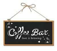 CREATCABIN Café Bar Panneau Décoratif en Bois Décor à la Maison Panneau en Bois Plaque Suspendu Art Mural Panneau de Porte Aimer Est Brasser Coeur pour Café Maison Cuisine Patio 12 x 6 Pouce