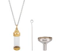 CREATCABIN Collier Urne Verre avec Pendentif Mini Cendres Chaîne Câble Flacon Transparent Ouvrable Contenant Commémoratif Décoratif pour Cendres d'animal Compagnie Collier Acier Inoxydable Souvenir