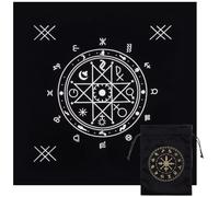 CREATCABIN Constellation Tarot Tissu Viking Runes Tarot Deck Tapisserie Spirituelle Nappe Astrologie Sacrée Sac Cartes Tarot pour Divination Sorcellerie Cadeau Païen Amateur Tarot 149.5~50x49.5~50cm