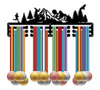 CREATCABIN Cross-Country Running Medal Hanger Display Sports Medal Holder Marathon Over 60+ Medals Award Iron Holder Rack Frame Wall Mounted Hanging for Medalist Runner Athlete Gift 15.7 x 5.9 inch