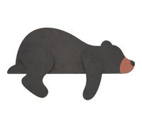 CREATCABIN Décoration Chambre d'enfant Bois Animal Forêt Art Mural Rustique Ours Endormi Noir Autocollants Muraux pour Chambre d'enfant Étagère Bureau Ferme Porte Décoration Chambre Coucher 28x16.5cm