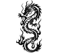 CREATCABIN Décoration Murale en Métal Représentant Un Dragon Chinois Sculpture Décorative Ajourée en Fer Idéale pour Un Salon Un Bureau Une Cour Un Jardin Ou Un Balcon 30x15cm