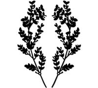 CREATCABIN Décoration Murale Forme Feuille D'Arbre Métal,Branche D'Olivier,Feuille Vigne,Décoration Murale Double Fer Forgé Noir,Sculpture Suspendre,Rustique pour au-Dessus du Lit,Salon,Maison 30x10cm