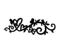 CREATCABIN Décoration Murale Métal Forme Cœur Noir Suspendre-Décoration Murale Fer avec Papillon-Sculpture Silhouette-Ornement Minimaliste Ajouré pour Jardin,Maison,Balcon,Intérieur Extérieur-30x10cm