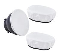 CREATCABIN Diffuseur de Lumière Rond en Tissu Blanc Souple (2 pièce) pour Lampe de Studio Photo Compatible avec Les Réflecteurs Standard pour Flash et Stroboscope 550mm