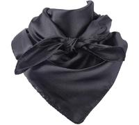 CREATCABIN Écharpe de Cowboy Wild Rag Couleur Unie Bandana de Cowboy Pur Grand Carré Foulard en Mousseline Effet Soie Accessoire Western Oversize pour Hommes et Femmes Noir.90x90cm