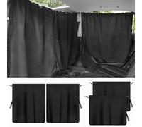CREATCABIN Ensemble 3 Rideau Occultant Universel pour Voiture 1 Rideaux Séparateurs D'Intimité 2 Protections pour Vitres Latérales Accessoires pour Berlines SUV Idéal pour Voyages Camping Sieste Noir