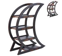 CREATCABIN Étagère Cristal Lune Support Cristal Mini Support Table Étagères Bibelots D'Autel PaïRustique Divination Pendule Étagère Rangement Sorcière Bois pour Pierres Précieuses 22.3x29.5cm