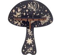 CREATCABIN Étagère Murale Cristal-Étagère Flottante Forme Champignon-Support Pendule Radiesthésie Bois-Rangement Rustique Objets Sorcière pour Suspendre Roches Huiles Essentielles Spirituel-18.4x15cm