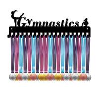 CREATCABIN Gymnastique Gymnaste Medal Hanger Holder Display Hanger Rack Hooks Wall Mounted for Girl Players Over 60 Medals Black 15.7 x 5.4inch