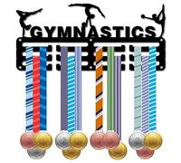 CREATCABIN Gymnastique Médaille Cintre Présentoir Porte-Médaille Rack Sports Métal Suspendu Récompenses Fer Petit Mont Décor Récompenses pour Mur Accueil Insigne Course Femmes Médaillé Noir 29x13cm
