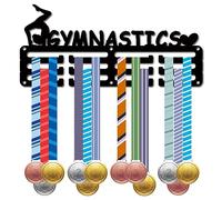 CREATCABIN Gymnastique Porte-Médaille Médaille Cintre Présentoir Sports Métal Suspendu Récompenses Fer Petit Mont Décor Récompenses pour Mur Accueil Badge Course Femmes Gymnastique Noir 29x13cm