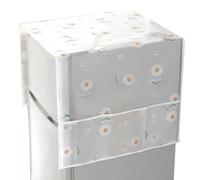 CREATCABIN Housse de Protection Anti Poussière pour Réfrigérateur (2 pièce) avec Poches en Plastique PVEA Blanc Lavable et Multi Usages à Motif Floral et Imperméable.