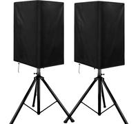 CREATCABIN Housse de Protection Extérieure pour Haut Parleurs Amplifiés Résistante aux Intempéries et aux UV en Tissu Oxford Épais 2D Imperméable et Anti Poussière Noire 45.7x30x28cm