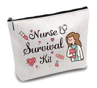 CREATCABIN Infirmière Kit de Survie Sac Cosmétique Multi-Usage Maquillage Trousse Cosmétiques Médicale Trousse Fermeture Glissière Trousse Toilette Voyage pour Rouge Lèvres Trousse Cadeau 25x18cm