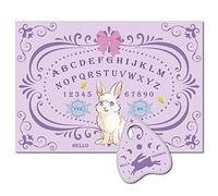 CREATCABIN Lapin Pâques Bois Spirit Board Pendule Board Bois Parler Ouija Planches avec Planchette Dowsing Divination Jeu Spirit Hunt Métaphysique Message Décor pour Wicca 11.8 x 8.3 Pouce (Violet)