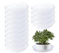CREATCABIN Lot 20 soucoupe Transparente pour Pots Fleurs Plastique Robuste | avec Système Drainage et Récupérateur D'Eau. Convient pour Pots Jardinières Étagères Fenêtre Intérieur et Extérieur