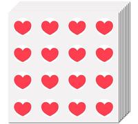 CREATCABIN Lot de 128 Feuilles D'Autocollants Ronds en Forme de Cœur Rouge en Plastique Imperméables pour Scrapbooking Album Cartes Ordinateur Portable Bouteille Bricolage