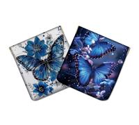 CREATCABIN Lot de 2 petites pochettes de maquillage avec fermeture à bouton-pression pour sac à main, mini pochettes de rangement de voyage pour tarot, soleil, lune, noir, étanche, en cuir synthétique
